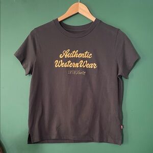 Levi's Dark Grey Authentic‎ Western Wear Grapic Tee Womens XS NWT